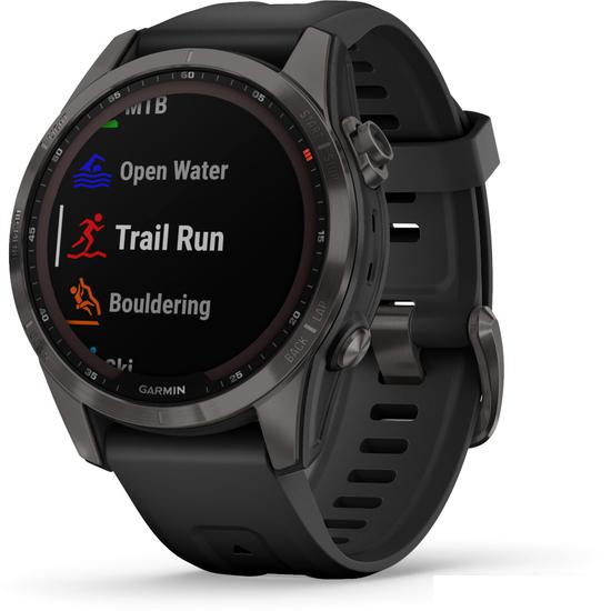 Умные часы Garmin Fenix 7S Sapphire Solar 42 мм (серый карбон/черный)- фото4