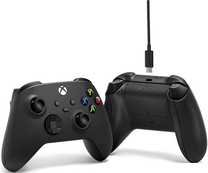 Геймпад Microsoft Xbox + USB-C кабель (черный)- фото3