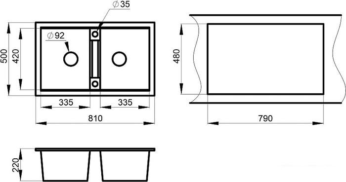 Кухонная мойка Granula GR-8101 (арктик)- фото3