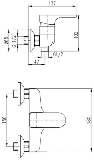 Смеситель Slezak RAV Юкон YU180.5CB (белый/хром)- фото2