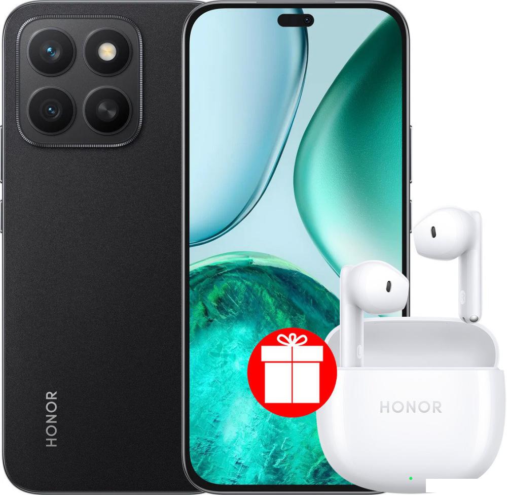 Смартфон HONOR X8c ABR-LX1 6GB/128GB международная версия (черный) и наушники HONOR Earbuds X6 по акции- фото