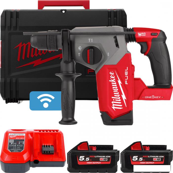 Перфоратор Milwaukee M18 FUEL M18ONEFHX-552X 4933478504 (с 2-мя АКБ, кейс)- фото