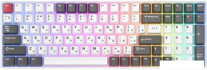 Клавиатура Royal Kludge RK100 RGB (белый/серый, RK Brown)- фото