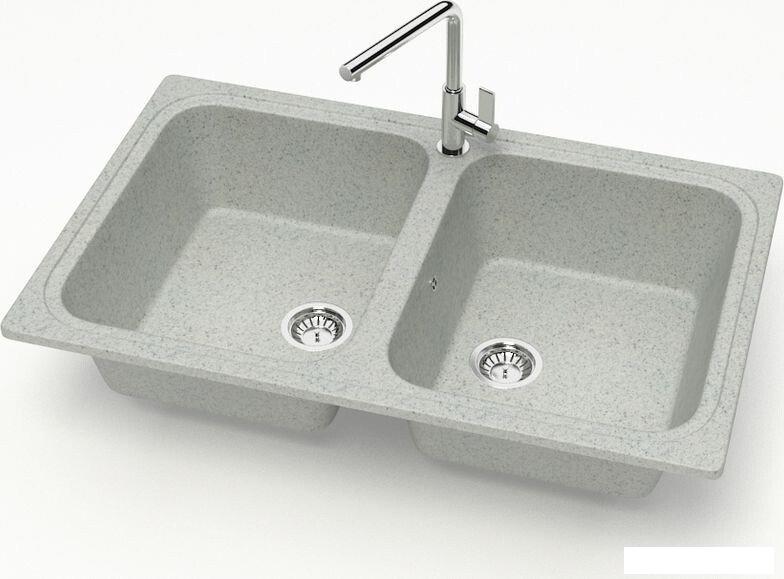 Кухонная мойка MARRBAXX Карельский камень модель 20/Q10 (светло-серый)- фото2