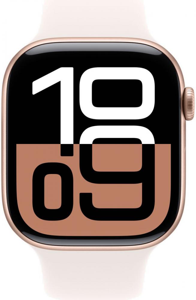 Умные часы Apple Watch Series 10 46 мм (алюминиевый корпус, розовое золото/легкие румяна, спортивный силиконовый ремешок M/L)- фото2