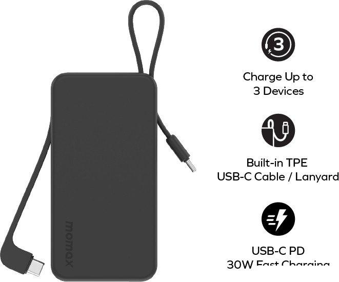 Внешний аккумулятор Momax 1-Power Vital+ Built-In USB-C IP138 10000mAh (черный)- фото4