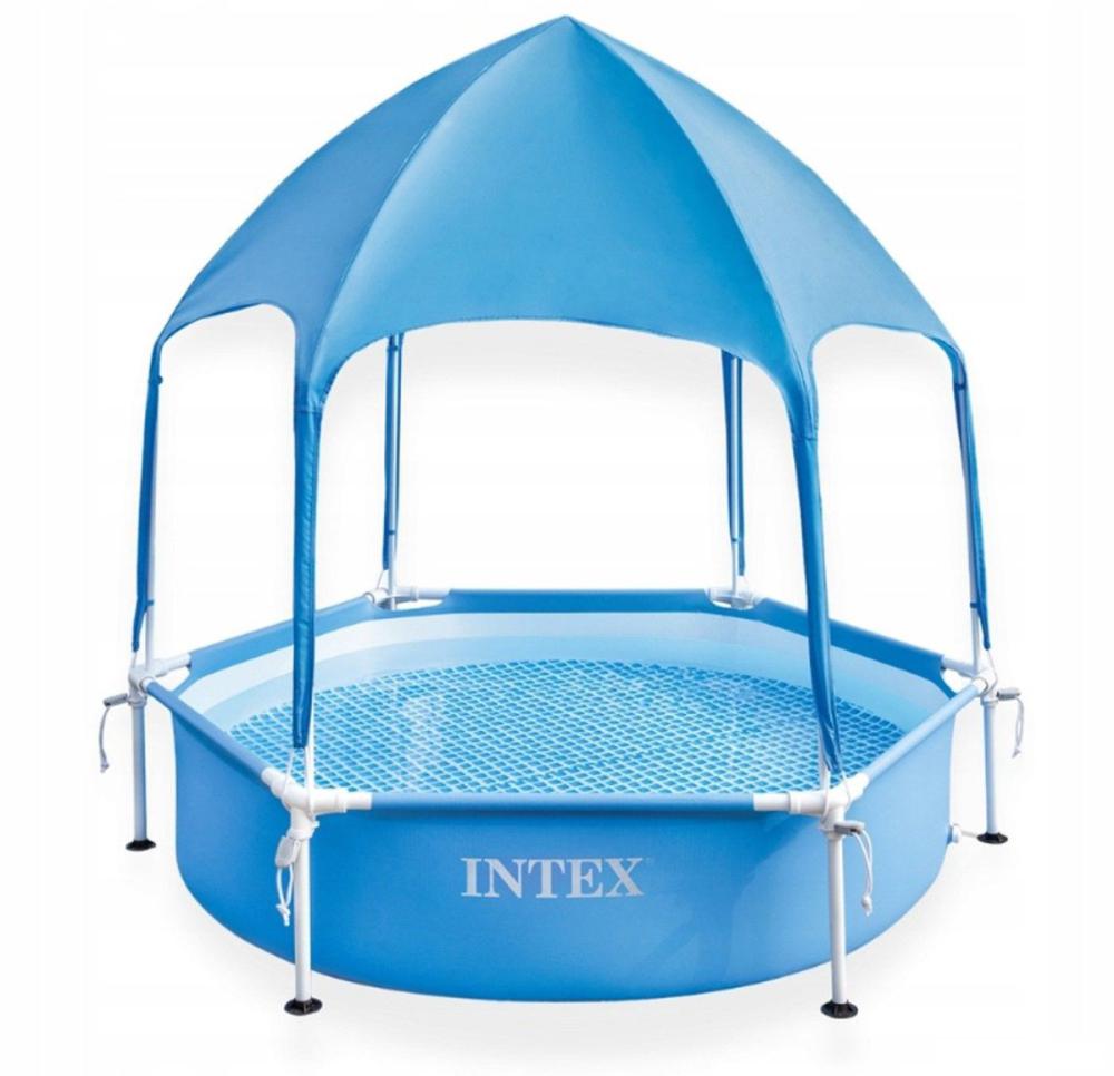 Каркасный бассейн Intex Metal Frame с навесом 28209NP (183x38)- фото2