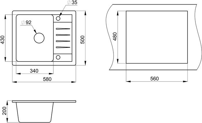 Кухонная мойка Granula ST-5803 (графит)- фото3