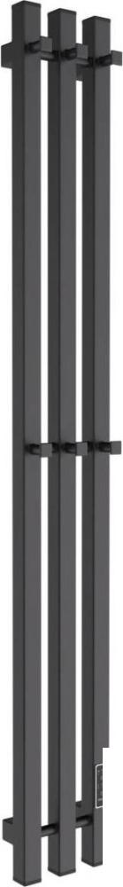 Полотенцесушитель Маргроид Ferrum Inaro СНШ Профильный 80x6x12 6 крючков, Черный матовый, скрытого монтажа, таймер справа