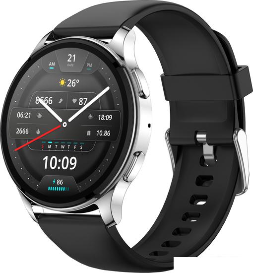Умные часы Amazfit POP 3R (серебристый, с силиконовым ремешком)- фото