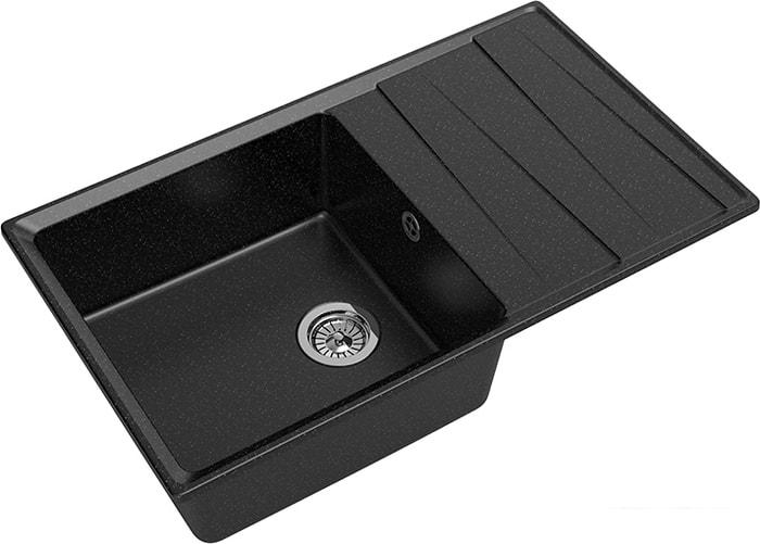 Кухонная мойка GranFest GF-LV-860L (черный)- фото