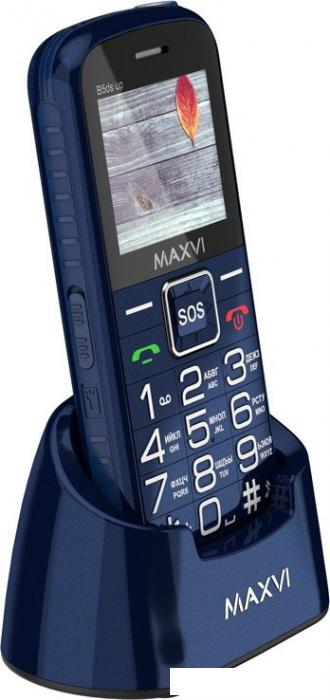 Кнопочный телефон Maxvi B5ds up (темно-синий)- фото3