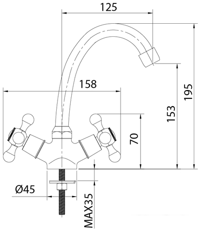 Смеситель Milardo Duplex DUPSB00M01- фото3