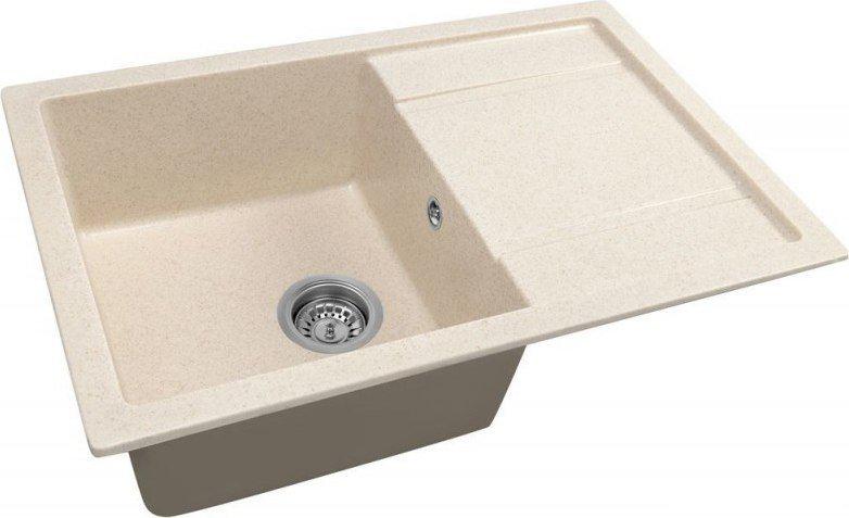 Кухонная мойка Saniteco Fama (бежевый с сифоном)- фото2