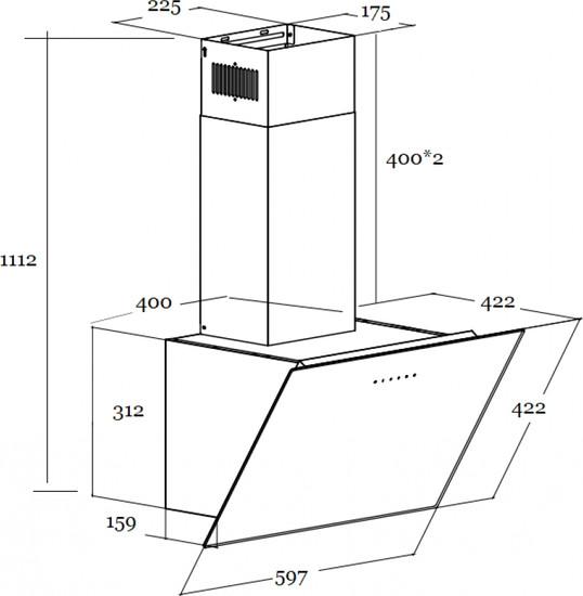 Кухонная вытяжка Schtoff Uno 60 (белый)- фото2