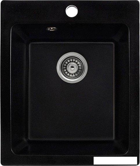 Кухонная мойка Saniteco Silva (оникс с сифоном)