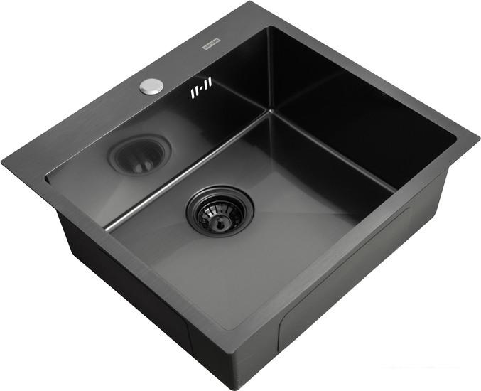 Кухонная мойка ARFEKA AF 550*505 Black PVD Nano- фото