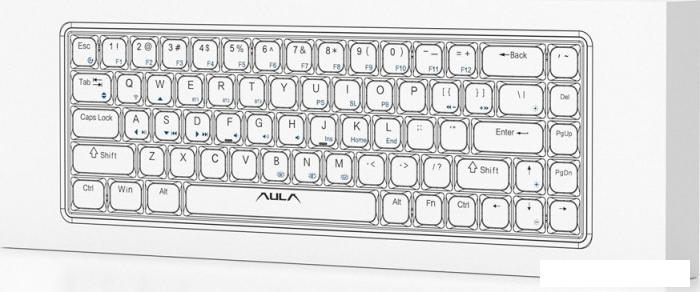Клавиатура AULA H68 (мятный, White Switch)- фото3