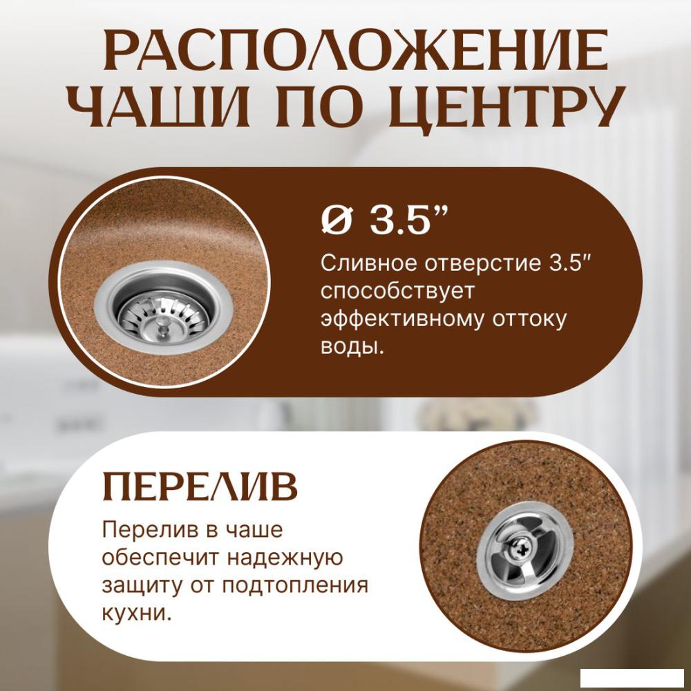 Кухонная мойка Saniteco Linea (терракот)- фото3