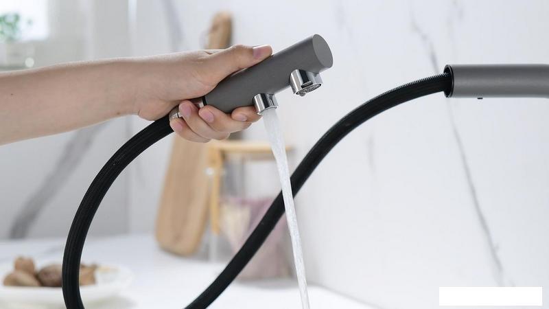 Смеситель Paulmark Serpentine SE213222-GRM (серый/серый металлик)- фото4