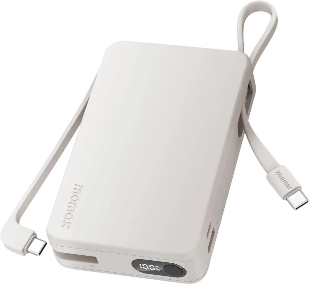 Внешний аккумулятор Momax 1-Power Vital+ Built-In USB-C IP139 20000mAh (белый)- фото
