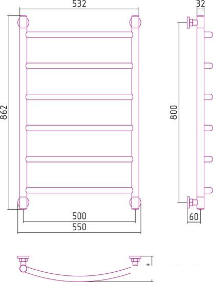 Полотенцесушитель Сунержа Галант+ 800x500 03-0200-8050- фото3