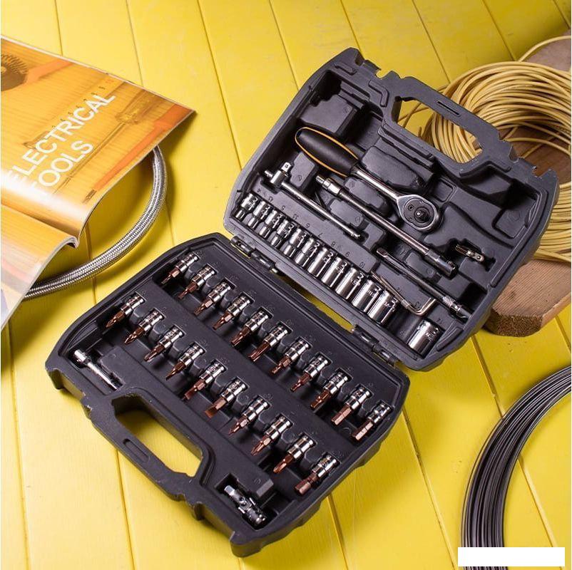 Набор трещотка с головками и битами Deli DL1046 (46 предметов)- фото3