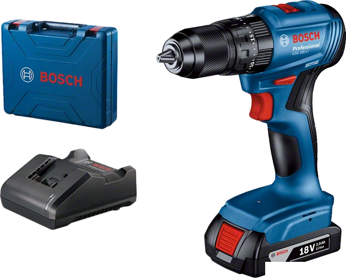 Ударная дрель-шуруповерт Bosch GSB 185-LI Professional 06019K3101 (с 1-им АКБ, кейс)- фото