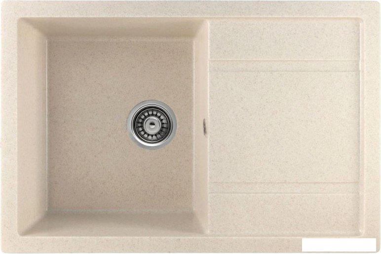 Кухонная мойка Saniteco Fama (бежевый с сифоном)- фото