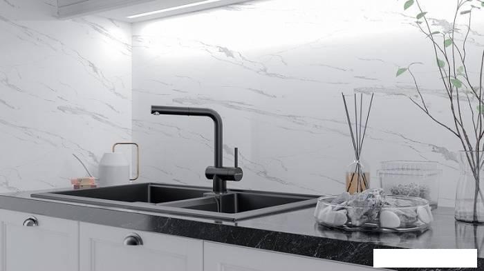 Смеситель Paulmark Dosse Do214418-GM (вороненая сталь)- фото2