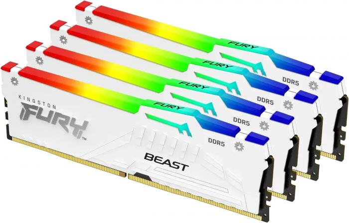 Оперативная память Kingston FURY Beast RGB 4x16ГБ DDR5 5200 МГц KF552C40BWAK4-64- фото