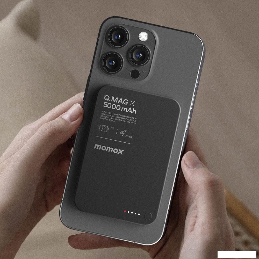 Внешний аккумулятор Momax Q.Mag X Magnetic IP116A 5000mAh (черный)- фото3