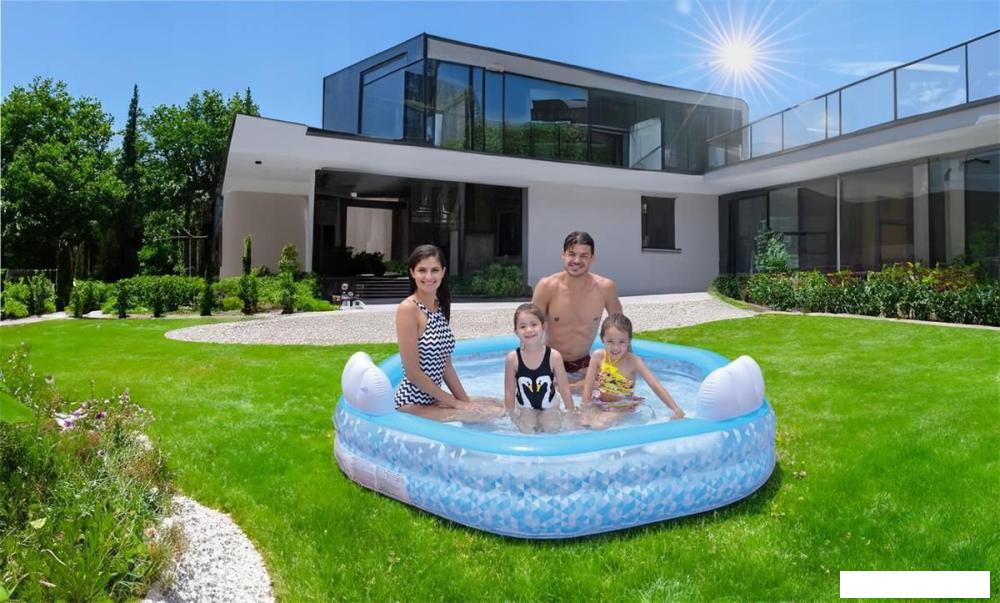 Надувной бассейн Jilong Giant Hexagon Family Pool 57161 (223x211x58)- фото4