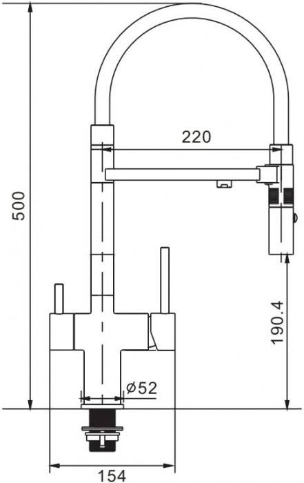 Смеситель Rose R958H (черный)- фото2