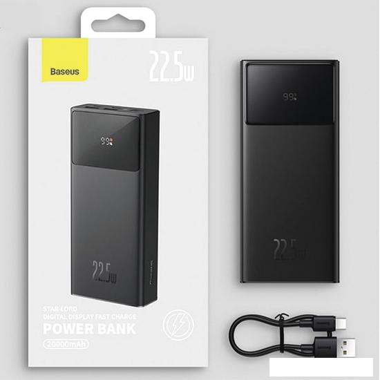Внешний аккумулятор Baseus Star-Lord Digital Display Fast Charge 20000mAh (черный)- фото4