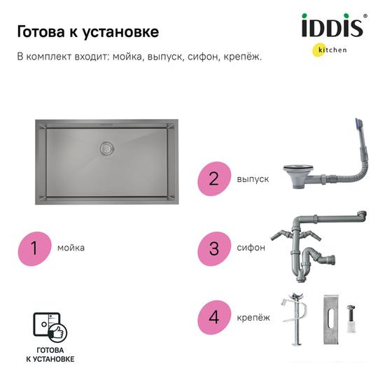 Кухонная мойка IDDIS Edifice EDI74G0i77- фото3