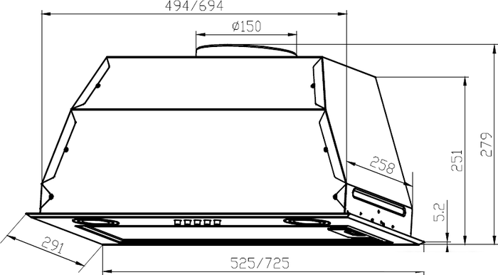 Кухонная вытяжка LEX GS Bloc P 900 (белый)- фото2