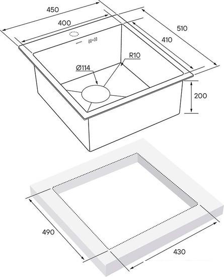Кухонная мойка Paulmark PM214551-BS- фото4