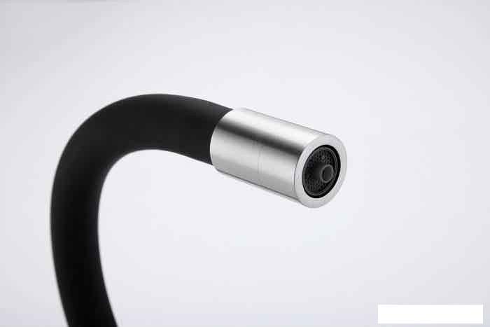 Смеситель Paulmark Salix Sa213419-GM (черный/вороненая сталь)- фото4