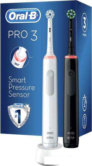 Комплект зубных щеток Oral-B Pro 3 3500 Duo Cross Action + Sensi White D505.523.3H- фото