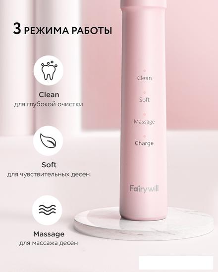 Электрическая зубная щетка Fairywill E11 (розовый, 8 насадок)- фото2