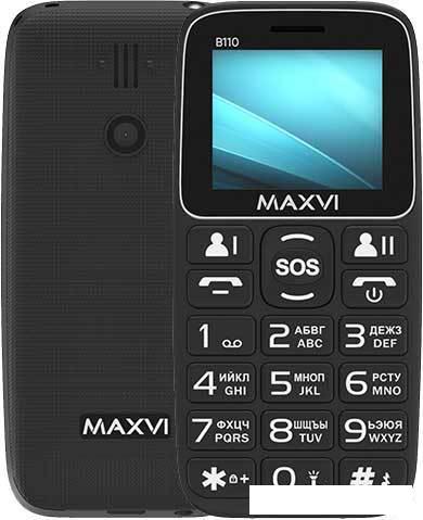 Кнопочный телефон Maxvi B110 (черный)- фото