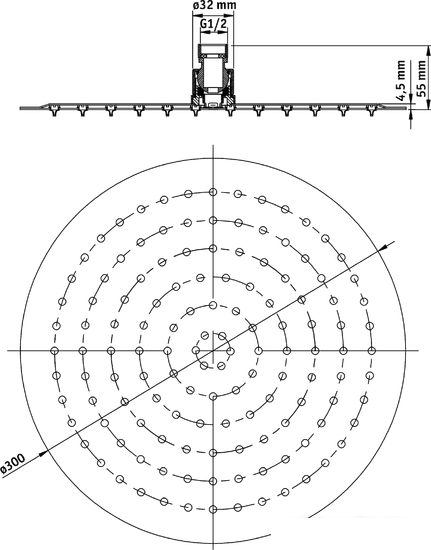 Верхний душ Deante NAC 203K- фото2