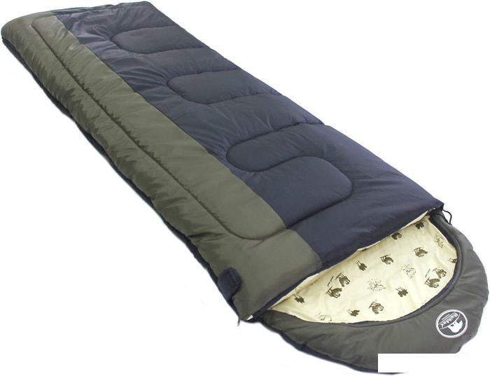 Спальный мешок BalMax Аляска Camping Plus -15 (правая молния, черный/хаки)- фото