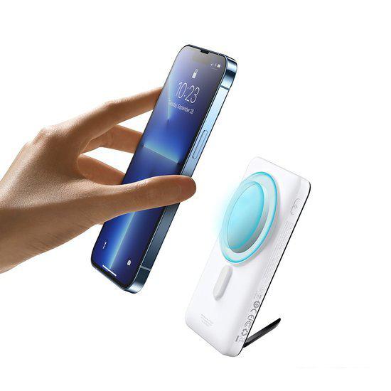 Внешний аккумулятор Baseus Magnetic Bracket Wireless Power Bank 20W 10000mAh (розовый)- фото2
