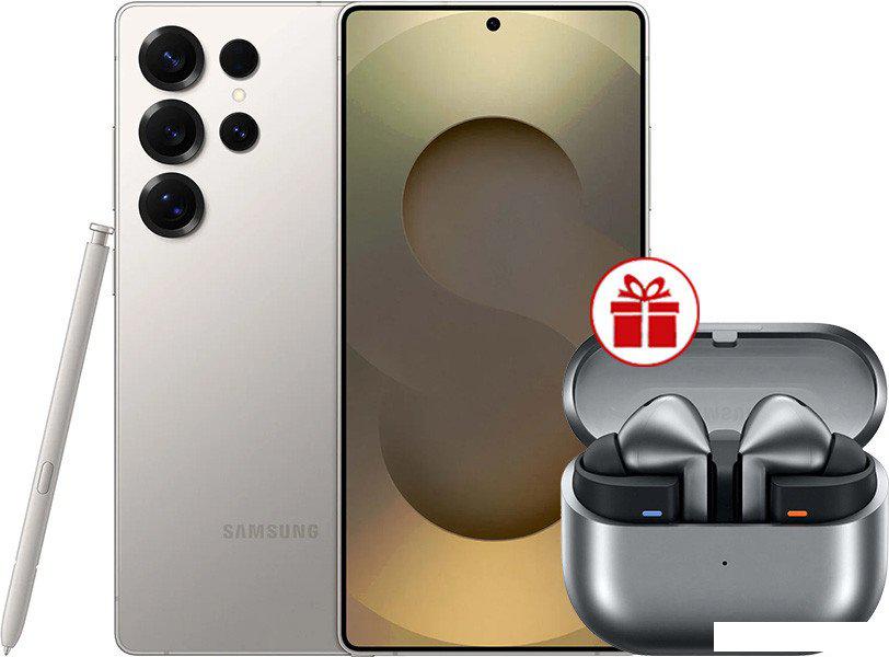 Смартфон Samsung Galaxy S25 Ultra SM-S938B 12GB/1TB (серый титан) и наушники Samsung Galaxy Buds 3 Pro по акции