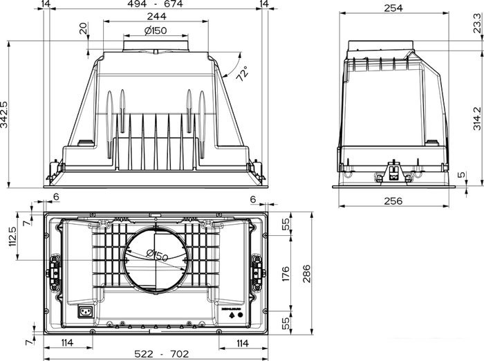 Кухонная вытяжка Faber Inka Plus HC X A70 305.0602.048- фото3