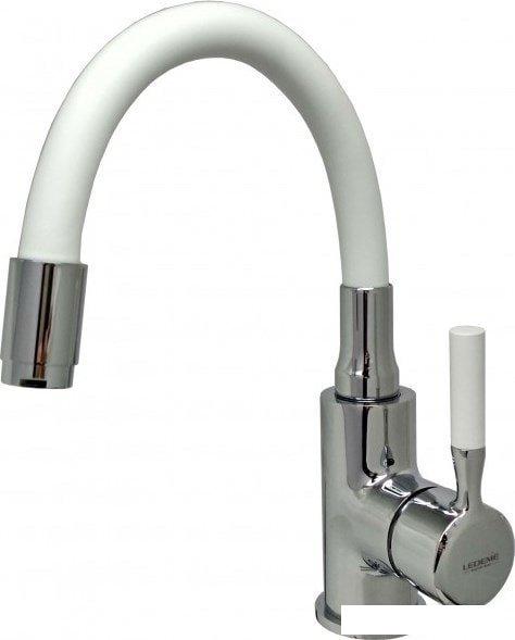 Смеситель Ledeme L1399-3 (хром/белый)- фото