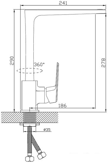 Смеситель Diadonna D78-443116HG- фото2
