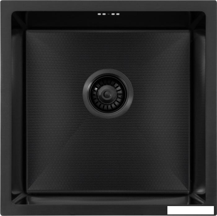 Кухонная мойка ARFEKA ECO AR 450*450 BLACK PVD NANO DECOR- фото